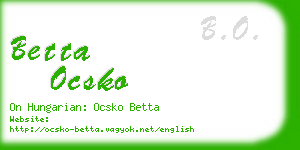 betta ocsko business card